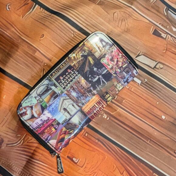 Catseye French /Moulin Rouge collage Zip Wallet - Picture 3 of 5